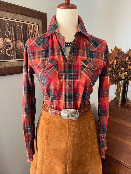 Ralph Lauren Blue Label Tops - -SOLD- Vtg Ralph Lauren Western Blue Label wool/cotton flannel luxury 90s